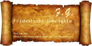 Fridvalszki Gabriella névjegykártya